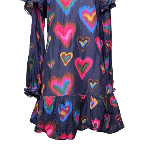 NWOT FARM Rio Multi-Color Heart Mini Dress with Beautiful Detailing (XS) - Picture 6 of 16